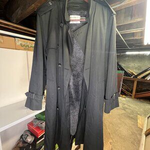 Black Trendy Tench Coat Bill Blass Menswear - 44R